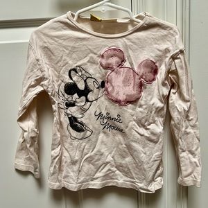 EUC Zara x Disney Minnie Mouse long sleeved tee